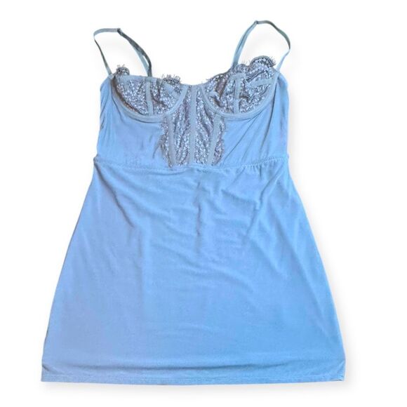 URBAN OUTFITTERS Women’s Brenna Bustier Corset Mini Dress in Dusty Periwinkle Si - Picture 3 of 8